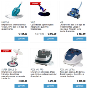 catalogo limpiafondos robots de aspiracion