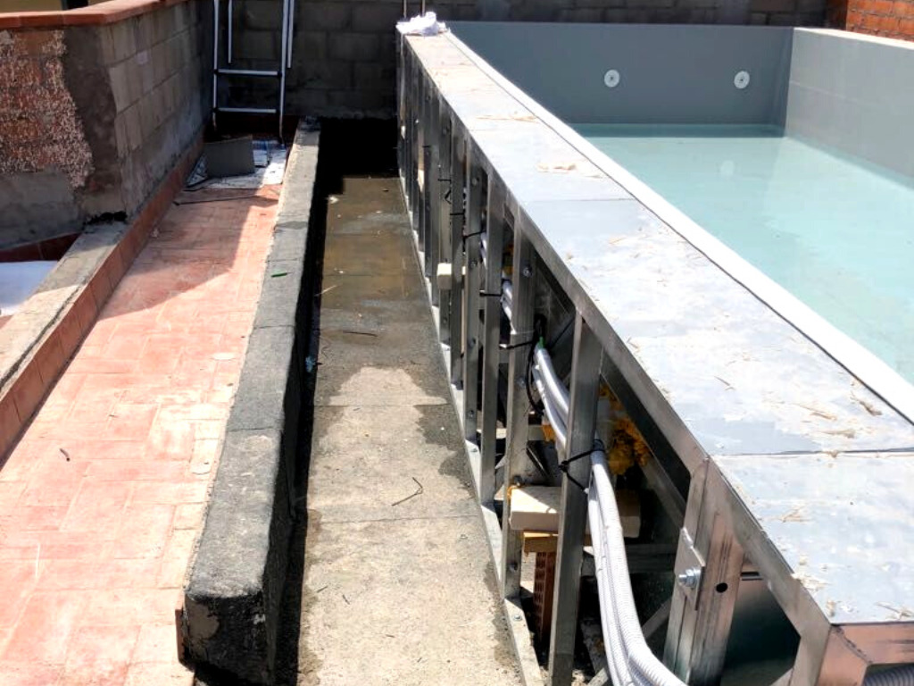 Piscina sobre forjado de un edificio en Barcelona 2